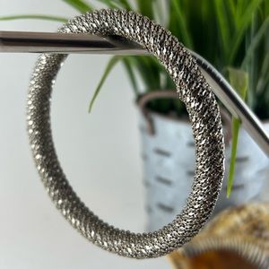 Textured silver color thick bangle